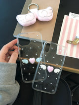 [MADE] ドットエンジェルレジンケース (heart-pink & wings-blue)