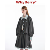 WhyBerry 24AW "Cream Beiguo" カラーフラワーバッドコートルーズジャケット