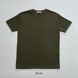 ダンブルストライプマッスルフィットショートスリーブTシャツ