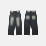 インディゴウィアドレッグデニムパンツ – サイズ S, M, L