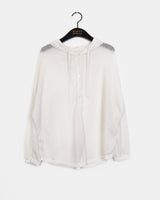 Tsukin Sheer Linen Hooded Cardigan