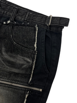Even zipper flared denim