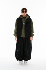 BSR NEW SUPER WIDE JOGGER PANTS BLACK