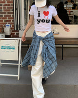 (Unisex)デストロイドチェックシャツ