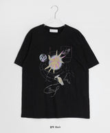 Kuon Print Loose Fit Short Sleeve Tee