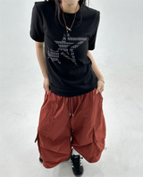 NYLON PARACHUTE BERMUDA PANTS❤🖤🩶💚