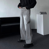 NOS107 グレーオーバーワイドデニムパンツ (XS ~ L)