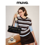 muva. 本革 オイルワックスレザー バイカー風 ショルダーバッグ