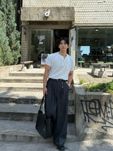 Dope two-tuck wide diagonal slacks
