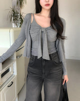 Simone Tie Ribbon Cardigan Set