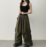 Reedy ポケットピンタックパラシュートワイドパンツ