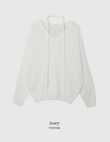 ベーシックVネックルーズニット + タイセット (5color)