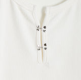 No.1299 H hook henly neck half T (4color)