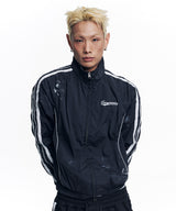 Dirty Nylon Piping Track Jacket - Black