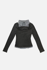 レイヤードカウルシャツTシャツ