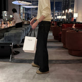 LMN crack raw paper semi-wide denim pants (2 colors)