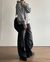 Stitch Knit Hood Zip-up