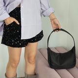 nylon mini hobo bag_black