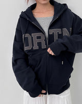 [MADE] Wiggy Applique Loose Fit Hooded Zip-up