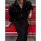 [SET UP가능] Western pocket bulky cotton shirts(2color)