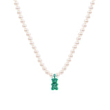 Petit Bear Pearl Necklace_Green