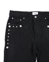 STUD BOOTCUT SUEDE PANTS (BLACK)