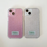 LABEL KNIT HARD JELL CASE_PINK