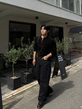 Dique velvet henley-neck round knitwear