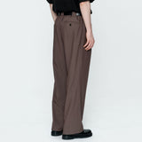 Two Pleats Wide Pants Brown
