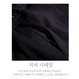 WIDE FIT TWO-TUCK PLEATS SWEAT PANTS_BLACK 起毛 