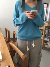 ブッシュルーズカラーVネックニット（4c）