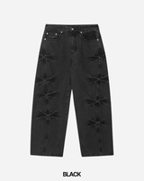 Pin Curved Denim Pants