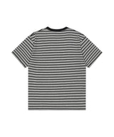 ストライプ ベーシック ロゴ Tシャツ グレー
