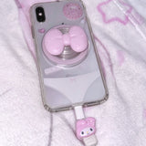 cute ribbon phone grip - milky pink (magsafe)