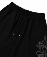 スタッド ニードル ウォーク バミューダ スウェット パンツ -ブラック