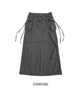 ピグメントロープカットカーゴロングスカート