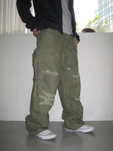 Vintage Damaged Double Knee Work Pants (3c)