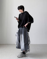 Check Skirt Bermuda Denim