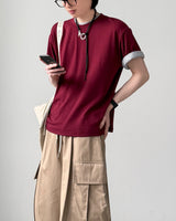 クロップレイヤード半袖Tシャツ