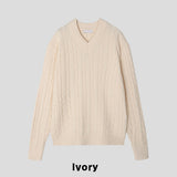 Cordrick V-neck cable knit