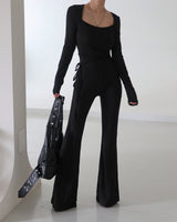 Backless body bootcut jumpsuit