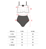 Rose Corsage Frill-top High-waist Bikini