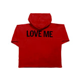 LOVE ME スリーブフーディージップアップ RED