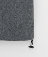シフォンブラッシュドフードハーフジップアップフリーススウェットシャツ
