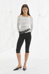 LACE OFF-SHOULDER LAYER TOP /  WHITE