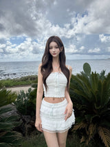 1519. White frill 2pc