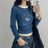 Shirring Long Sleeve T-shirt, Lude Slim Fit Long Sleeve (5 colors)