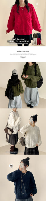 Sewing Dotom Balloon Fit Round Knit