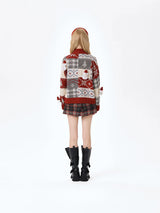 13DE MARZO Snowbear Christmas Cardigan Red
