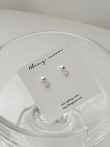 [silver 925] mini ball cubic earring necklace set / daily guest look simple silver wedding